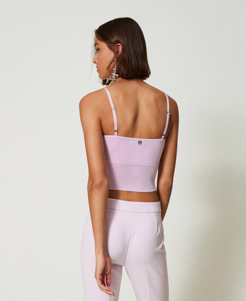 Scee By Twin Set Top In Filato Riciclato Con Perline