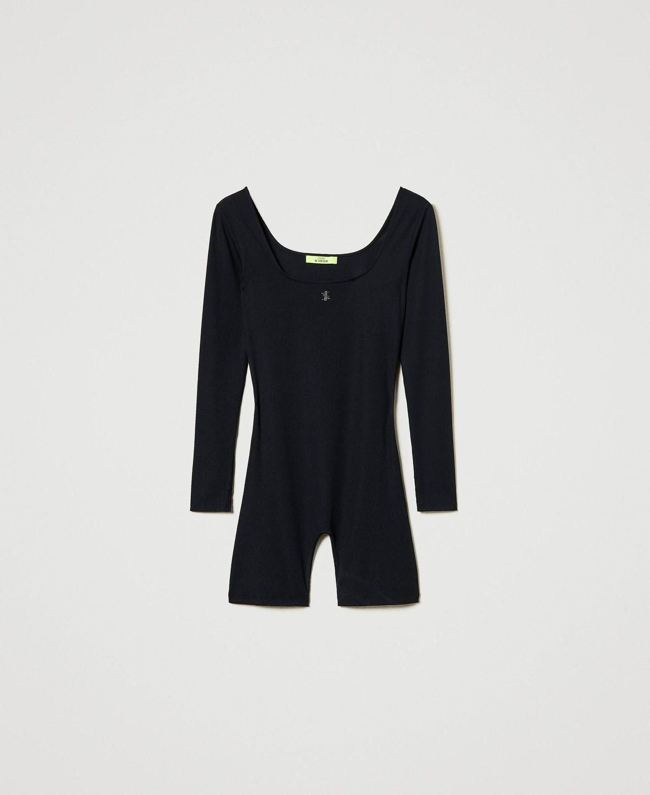 Scee by twin set Tuta corta MYFO a costine con logo