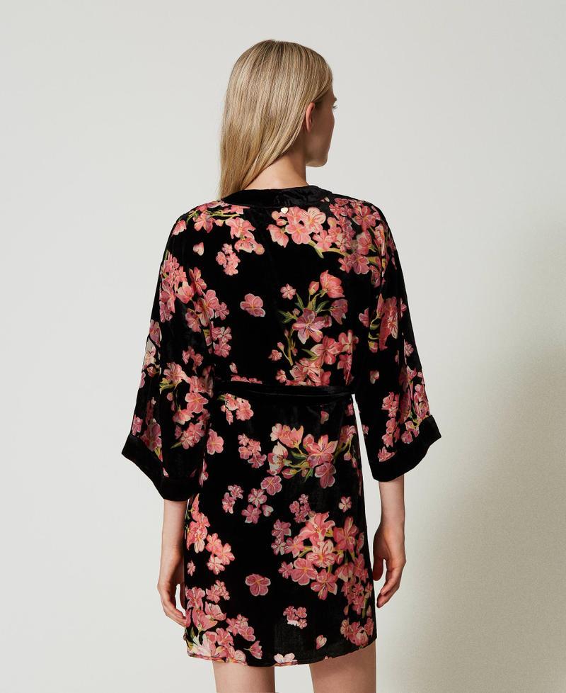 Scee By Twin Set Vestaglia In Velluto Dévoré A Fiori