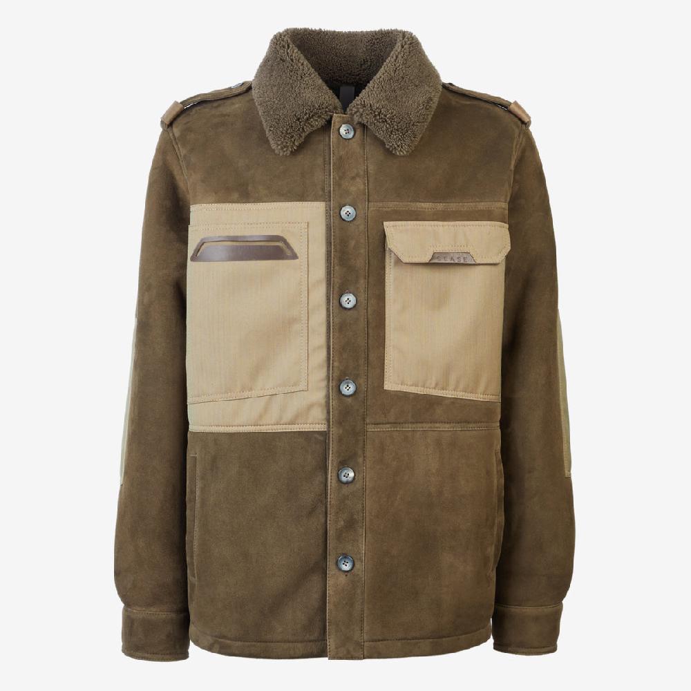 Sease Explorer Shearling: Giacca in montone - Bronzo Oliva