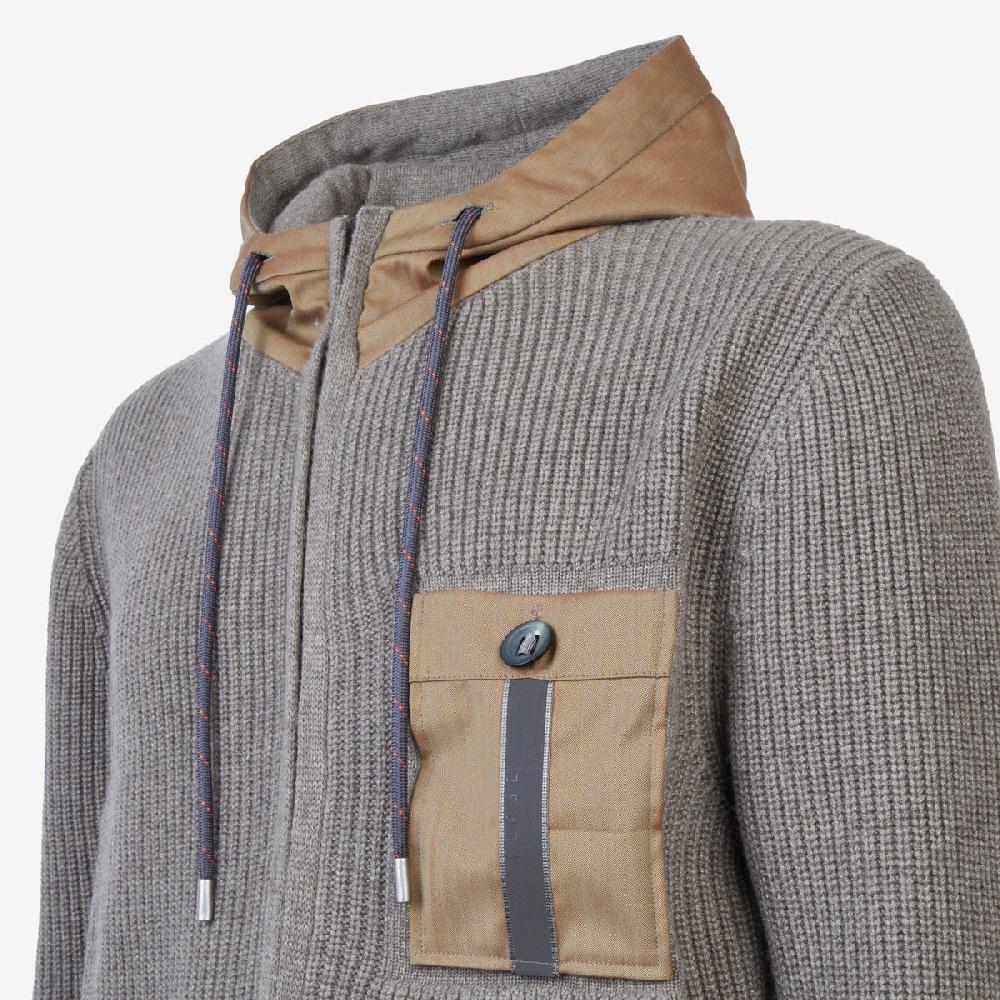 Sease Felpa Con Cappuccio Full Zip F7 - Marrone Wombat