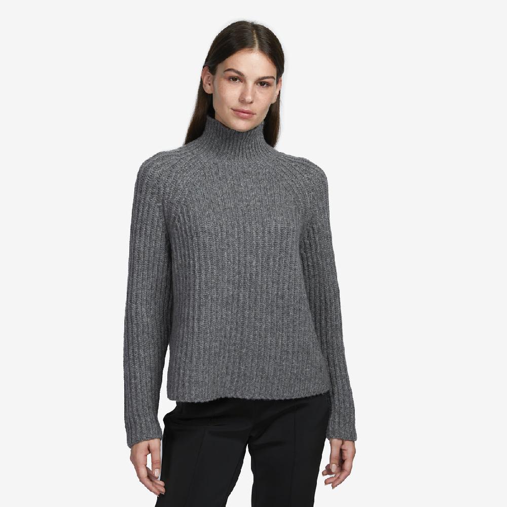 Sease Maglione Athos Mock In Cashmere - Grigio Piombo