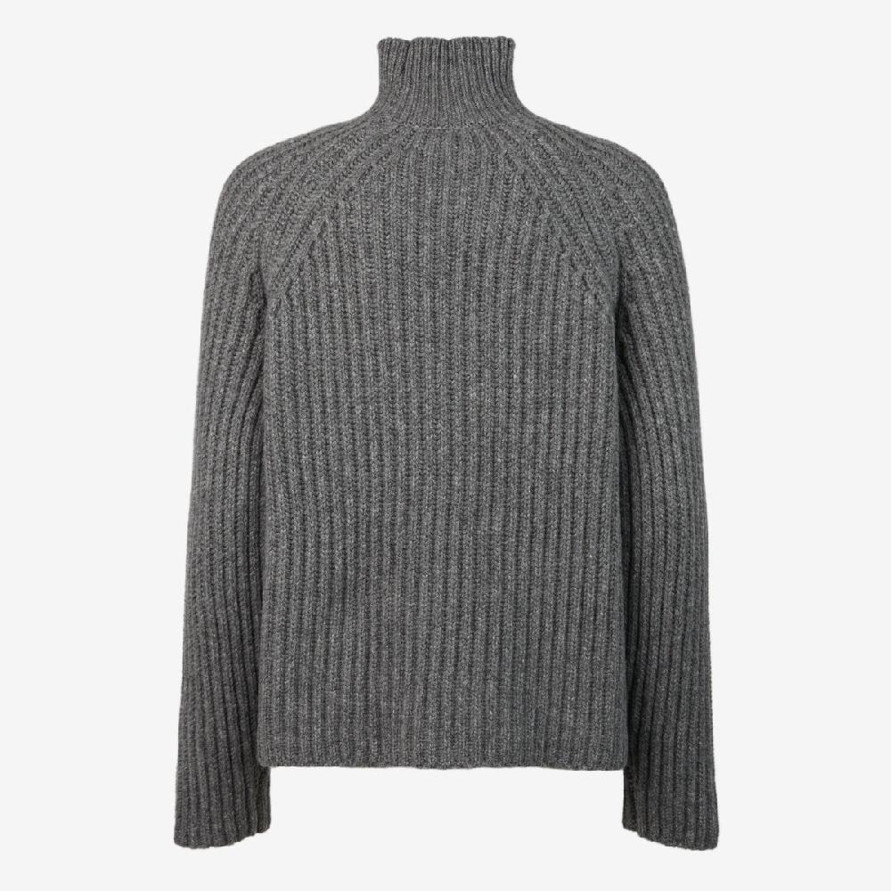 Sease Maglione Athos Mock In Cashmere - Grigio Piombo