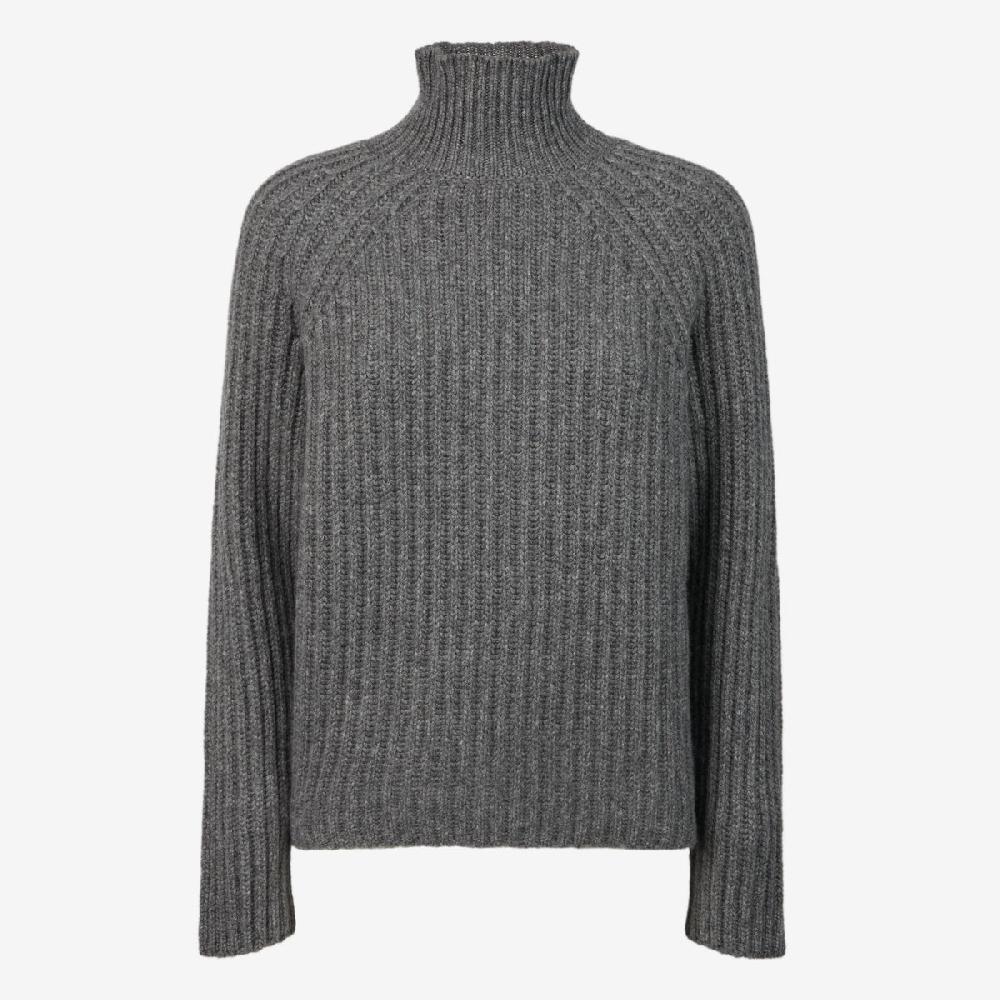 Sease Maglione Athos Mock in cashmere - Grigio Piombo