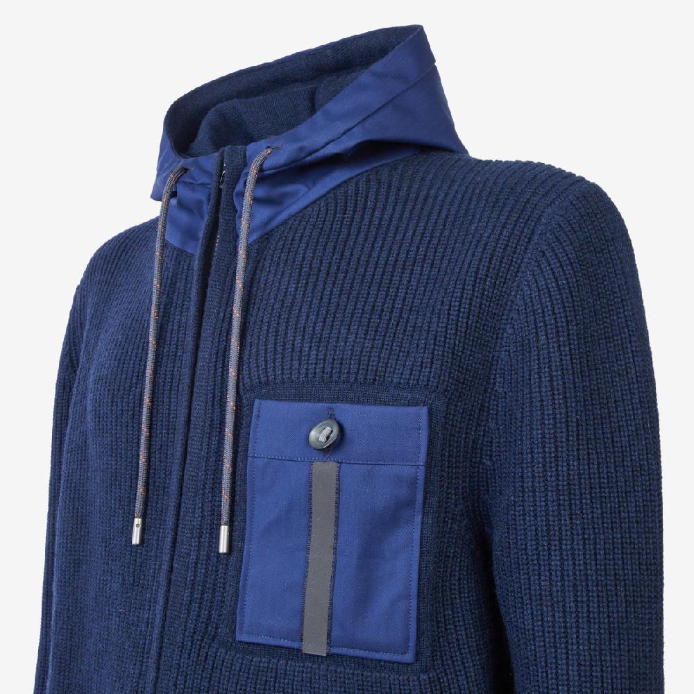 Sease Felpa Con Cappuccio Full Zip F7 - Blu Navy