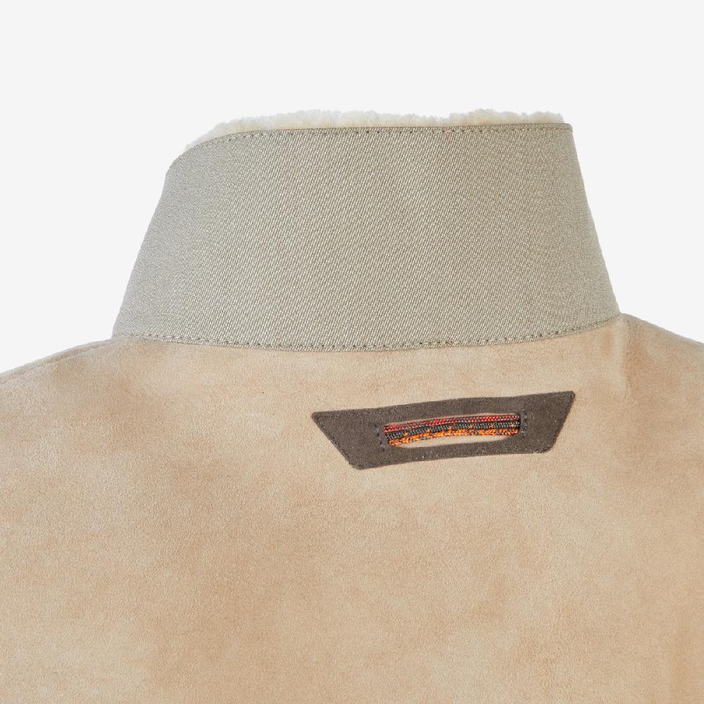 Sease Gilet In Montone V-8 - Driftwood