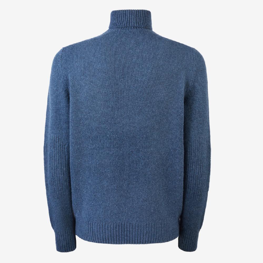 Sease Maglione In Cashmere A Collo Alto - Blu Mid