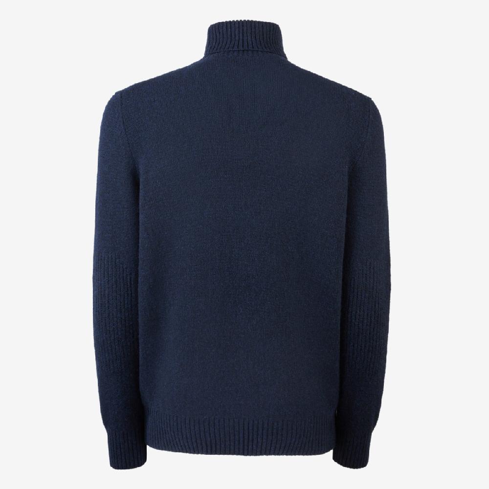 Sease Maglione In Cashmere A Collo Alto - Blu Navy