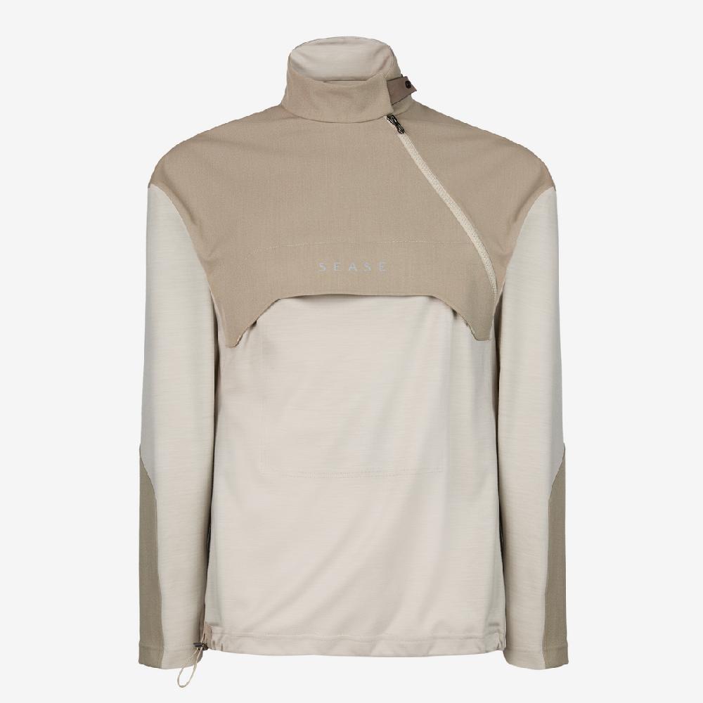 Sease Prua Felpa 2.0: felpa mezza zip - Driftwood