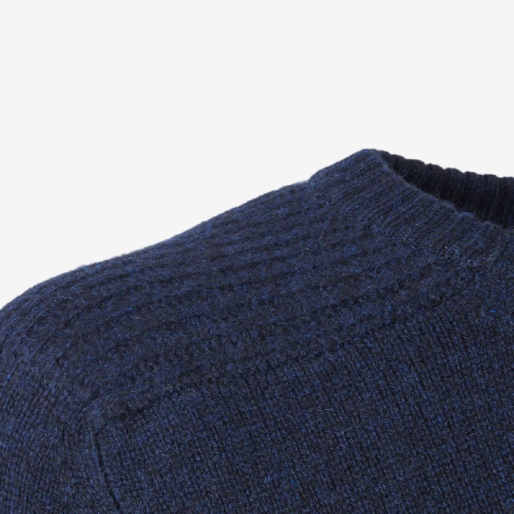 Sease Round Neck Coarsehair Blu Navy