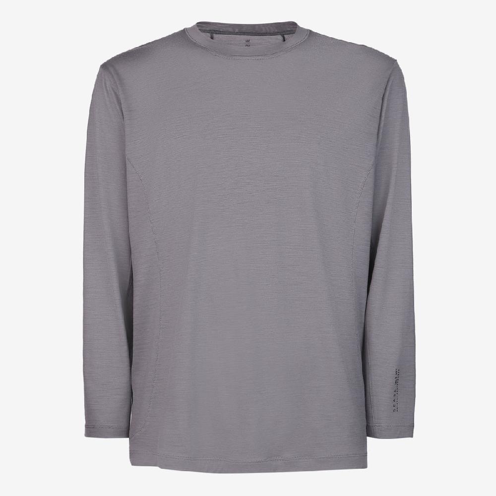 Sease T-shirt Ls: maniche lunghe lana merino - Piombo