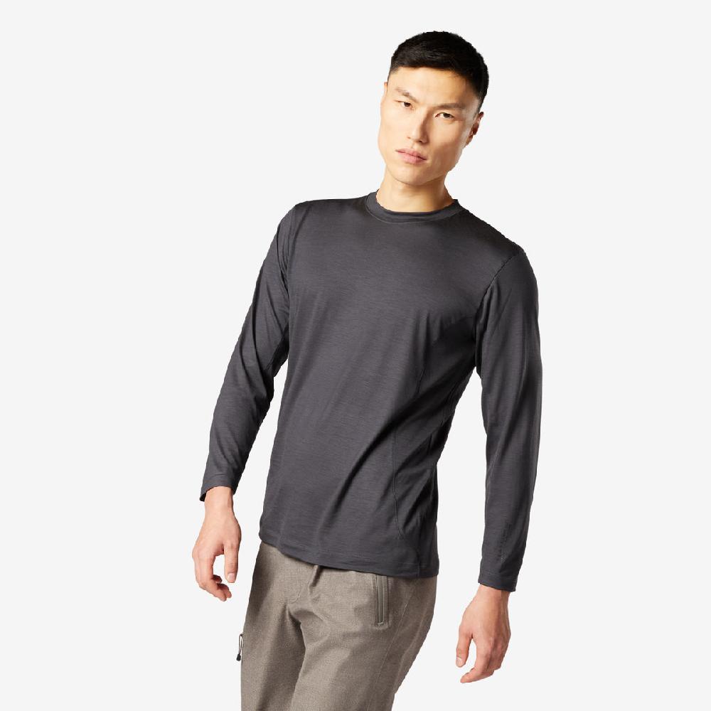 Sease T-shirt Ls: Maniche Lunghe Lana Merino - Grafite