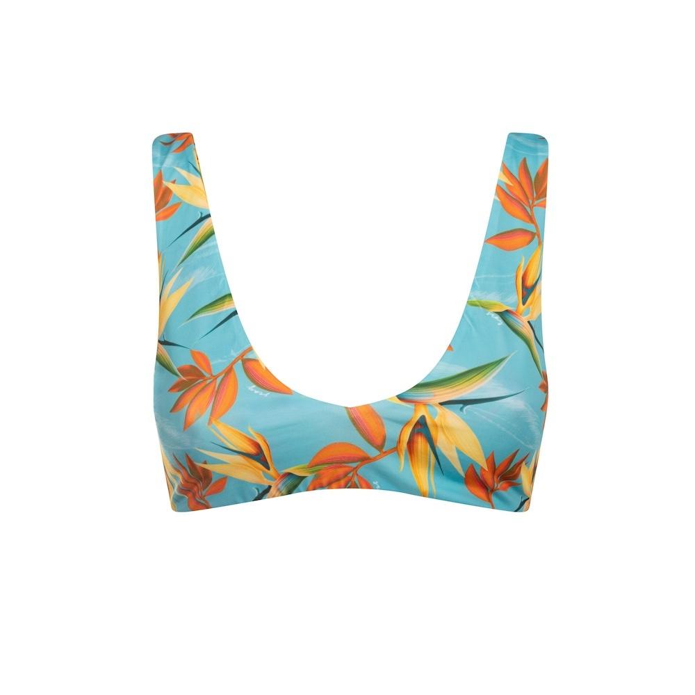 Seay / Bralette Bikini Reversibile Azzurro Verde Bird Of Paradise