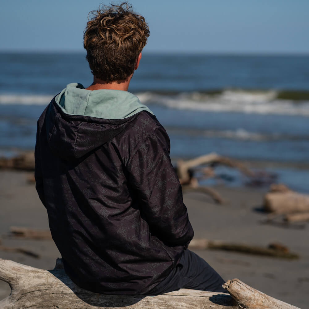 Seay / Giacca A Vento Reversibile Con Cappuccio Verde