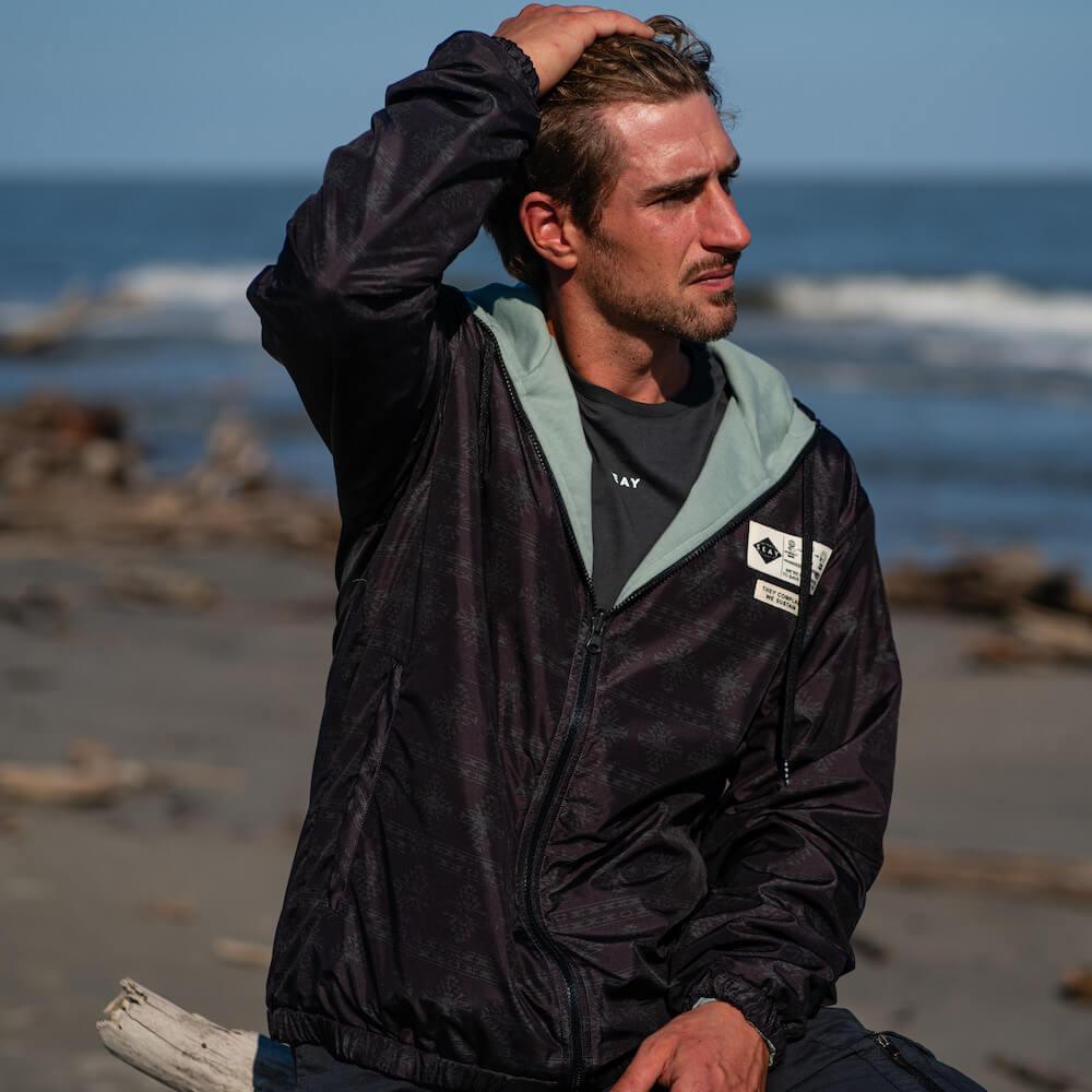 Seay / Giacca A Vento Reversibile Con Cappuccio Verde