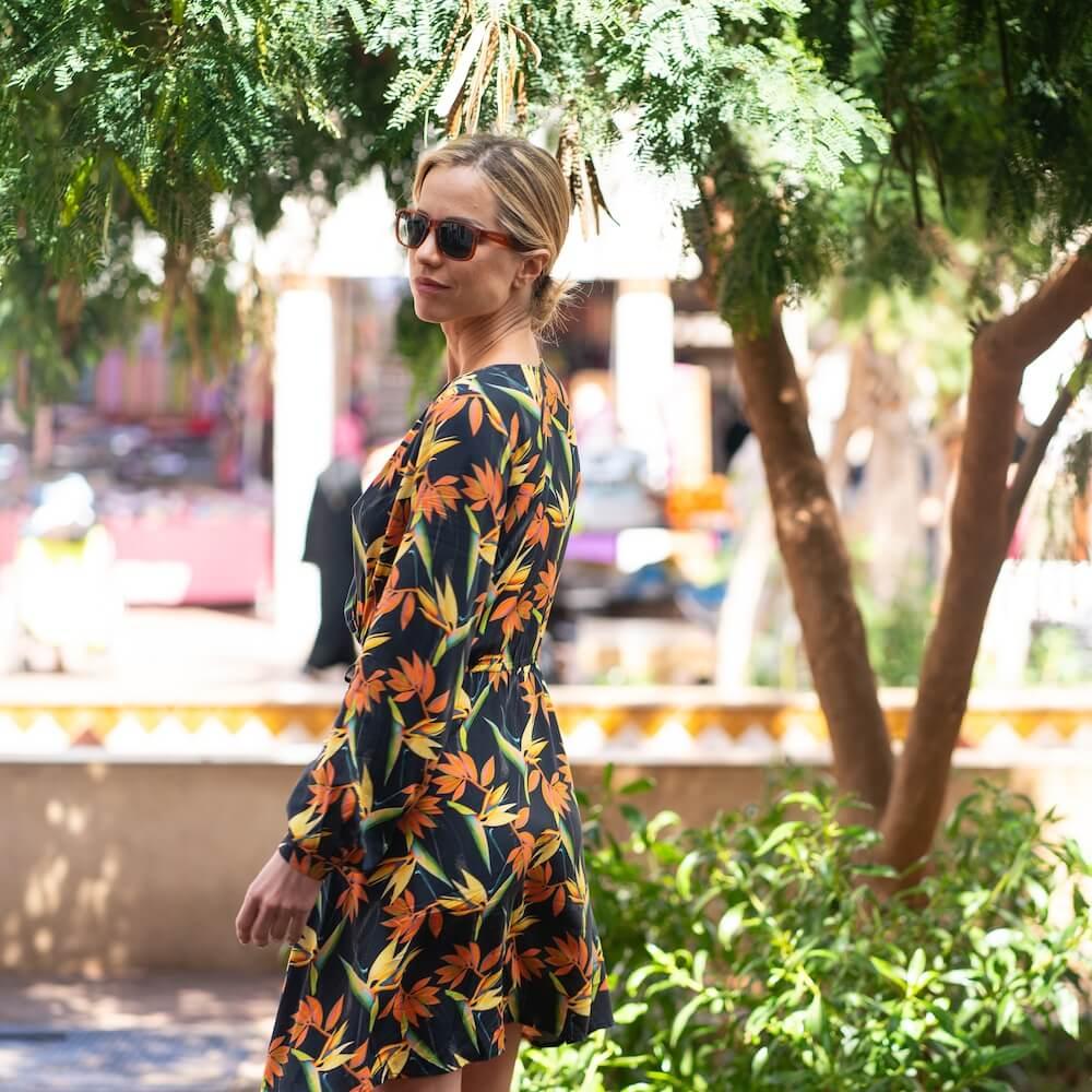 Seay / Abito Corto Nero Bird Of Paradise