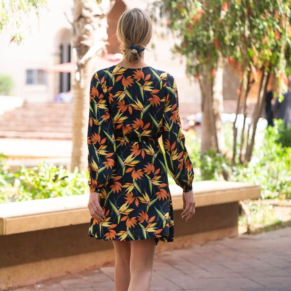 Seay / Abito Corto Nero Bird Of Paradise