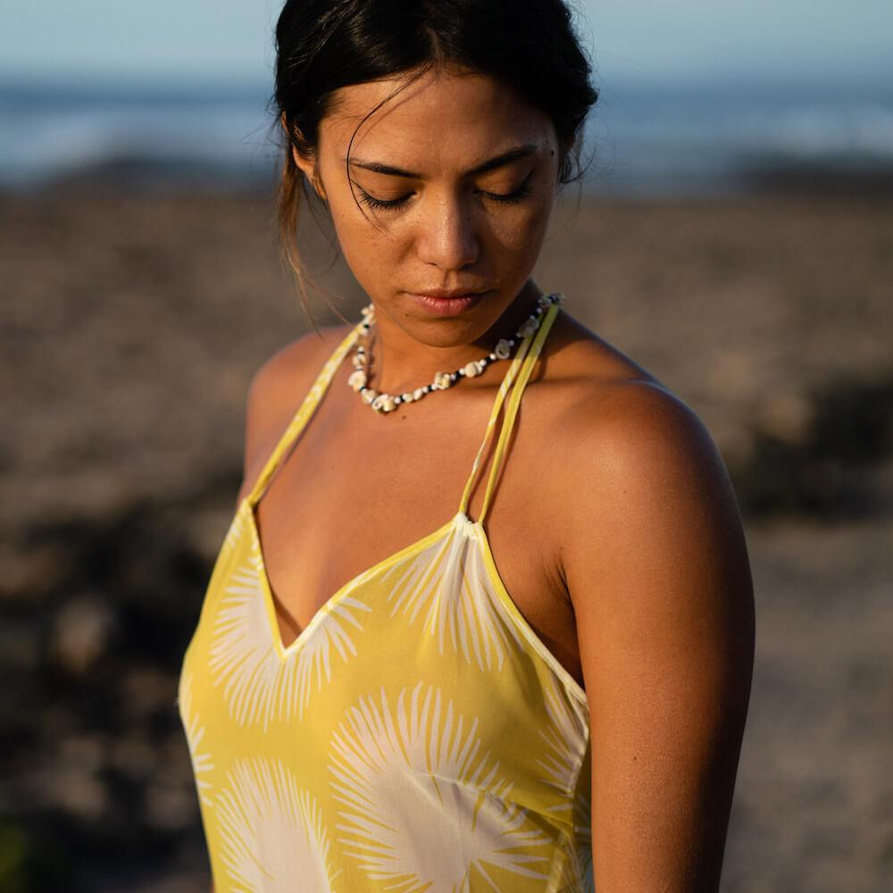 Seay / Abito Lungo Giallo Soffioni