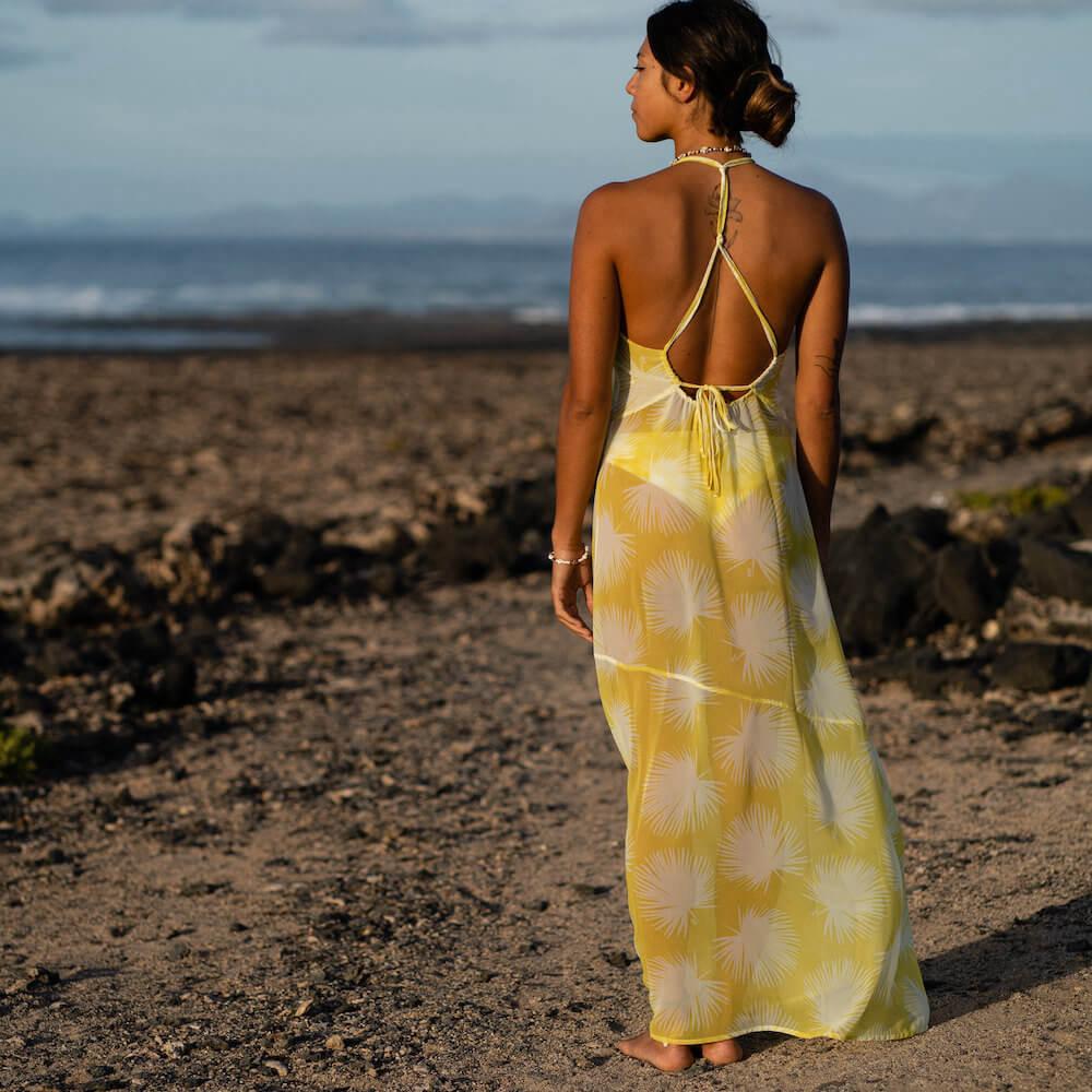 Seay / Abito Lungo Giallo Soffioni