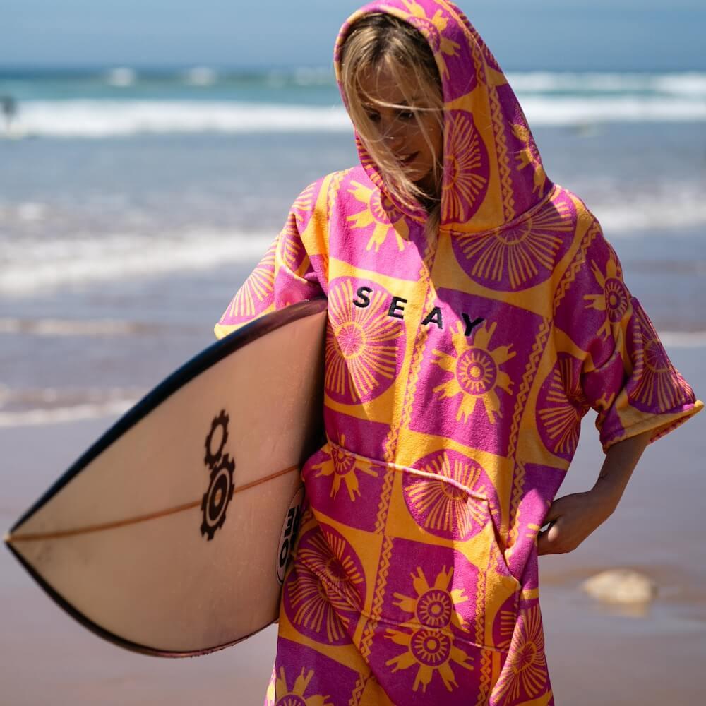 Seay / After Session Poncho Rosa Giallo Symbols