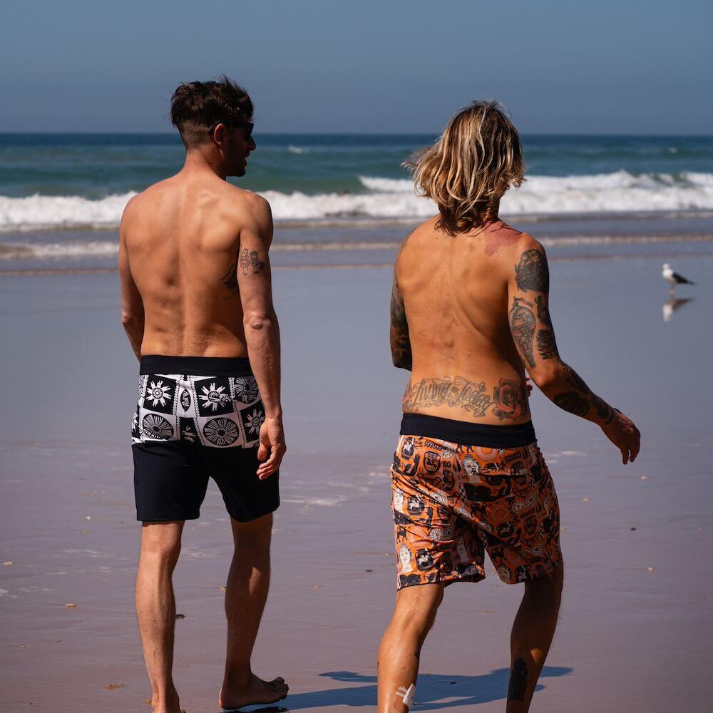 Seay / Boardshort Bianco Nero Symbols