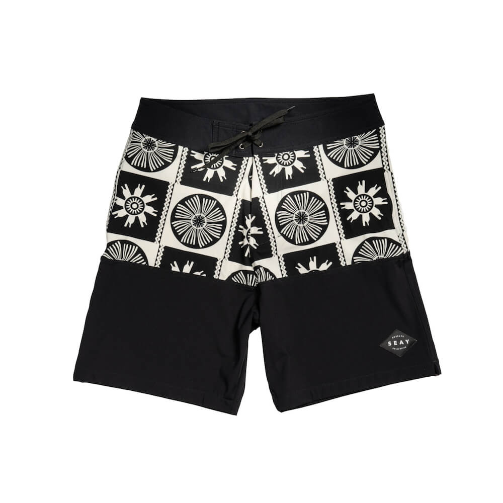 Seay / Boardshort Bianco Nero Symbols