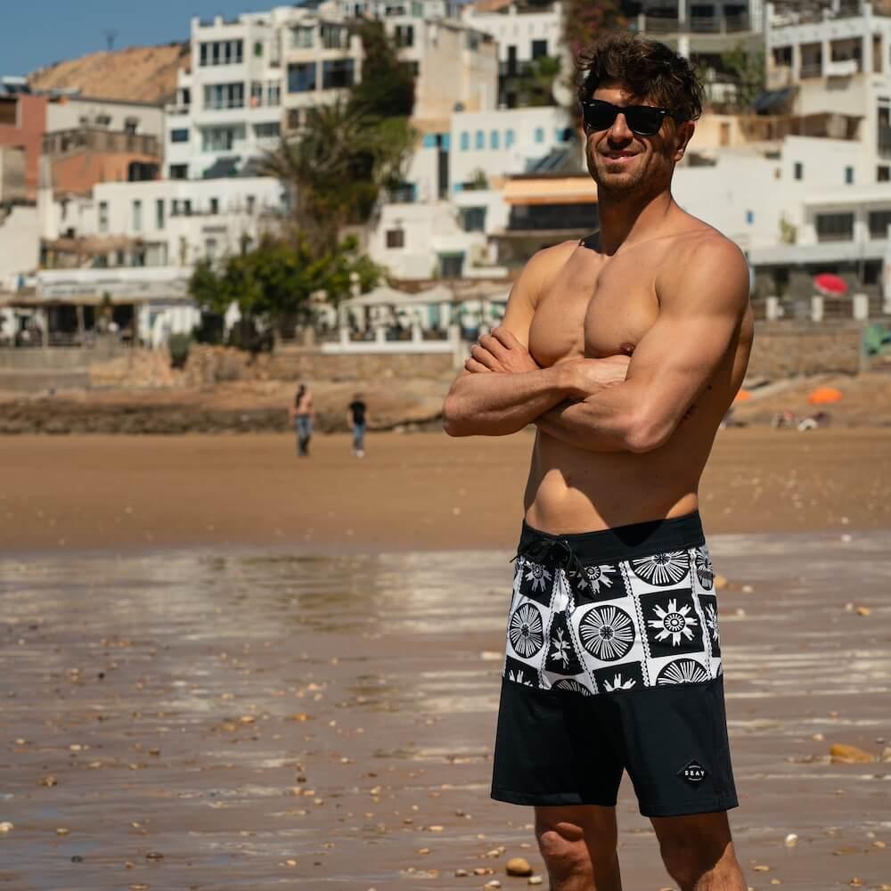 Seay / Boardshort Bianco Nero Symbols