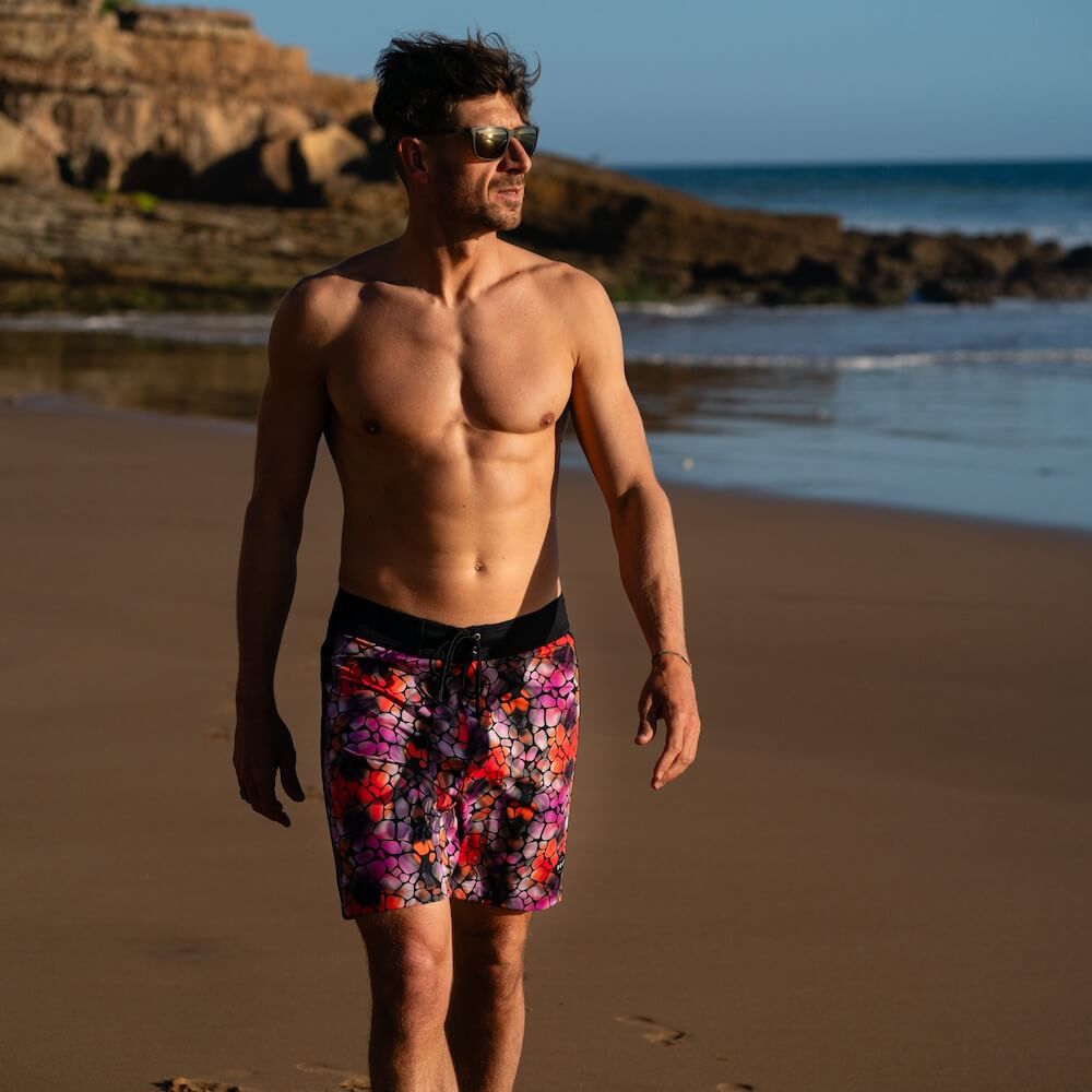 Seay / Boardshort Nero Zebra & Giraffa