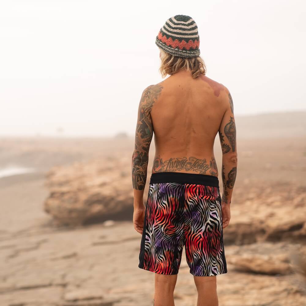 Seay / Boardshort Nero Zebra & Giraffa
