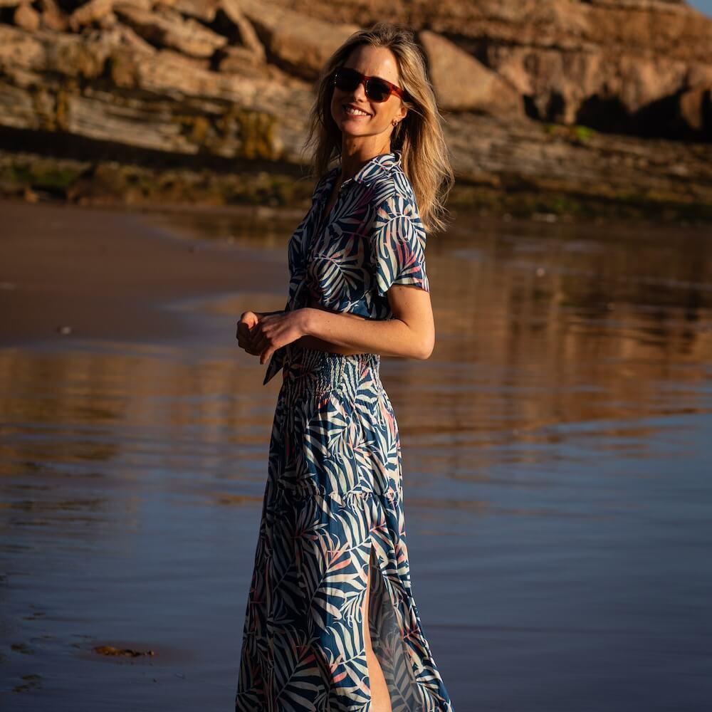 Seay / Camicia Crop Blu Bamboo