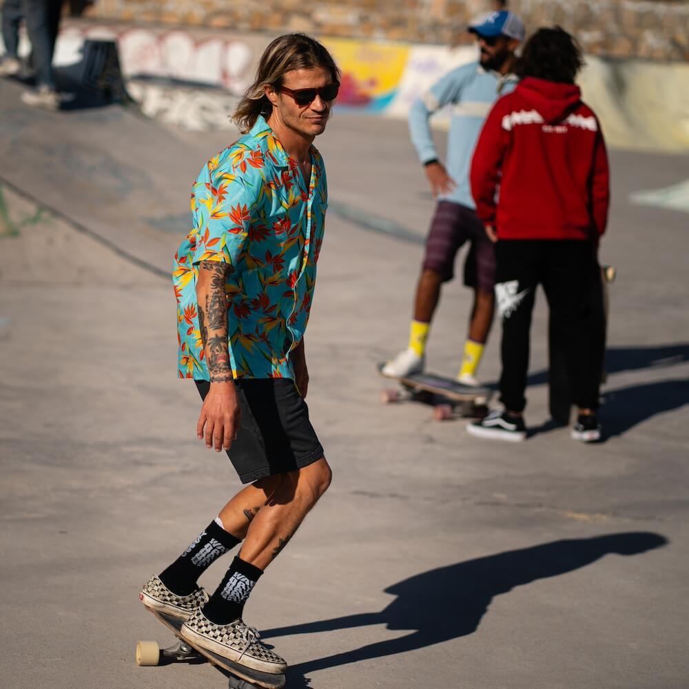 Seay / Camicia Hawaiana Azzurra Bird Of Paradise