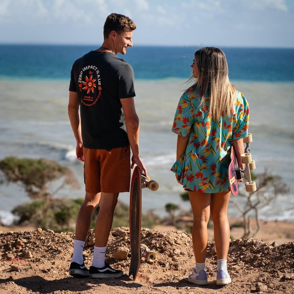 Seay / Camicia Hawaiana Azzurra Bird Of Paradise