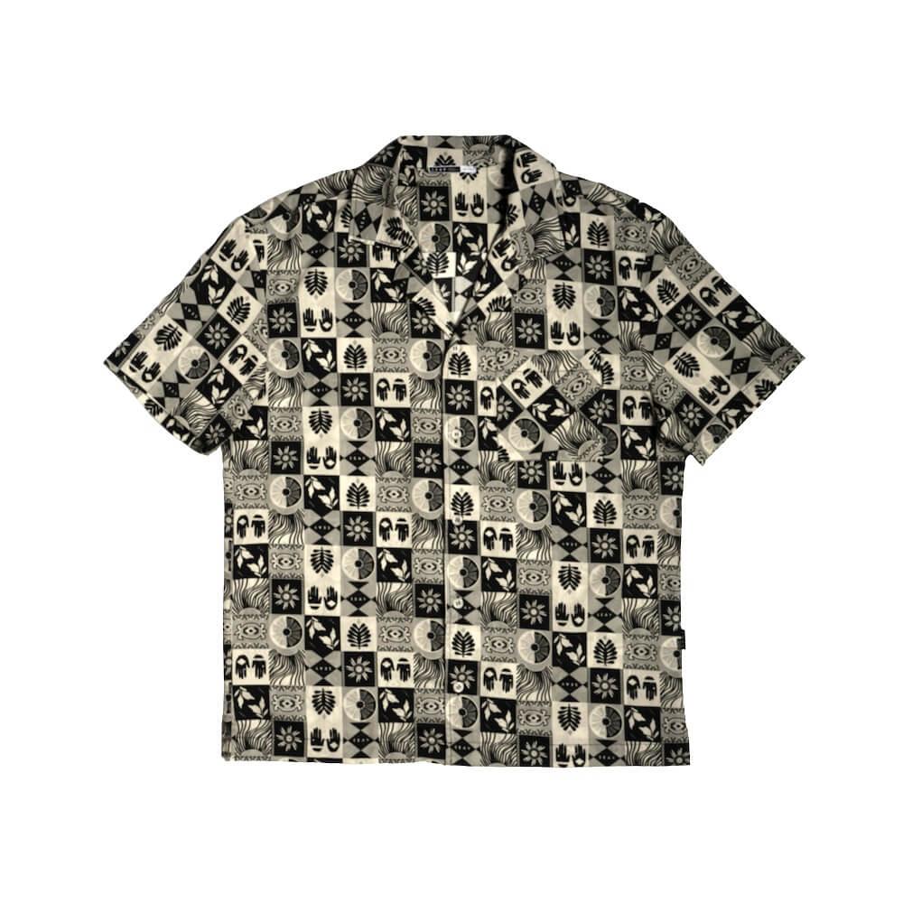Seay / Camicia Hawaiana Grigia Nera Symbols
