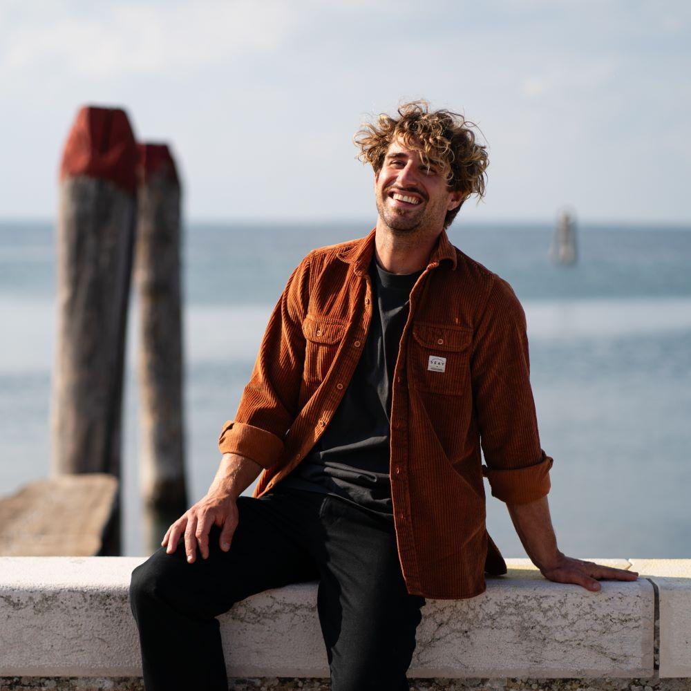 Seay / Camicia In Velluto A Coste Biscotto Delavé