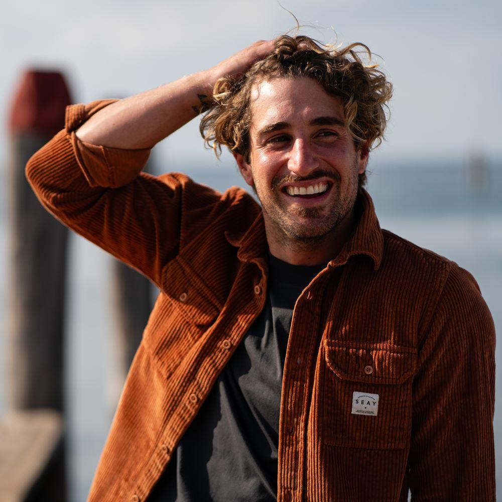 Seay / Camicia in Velluto a Coste Biscotto Delavé