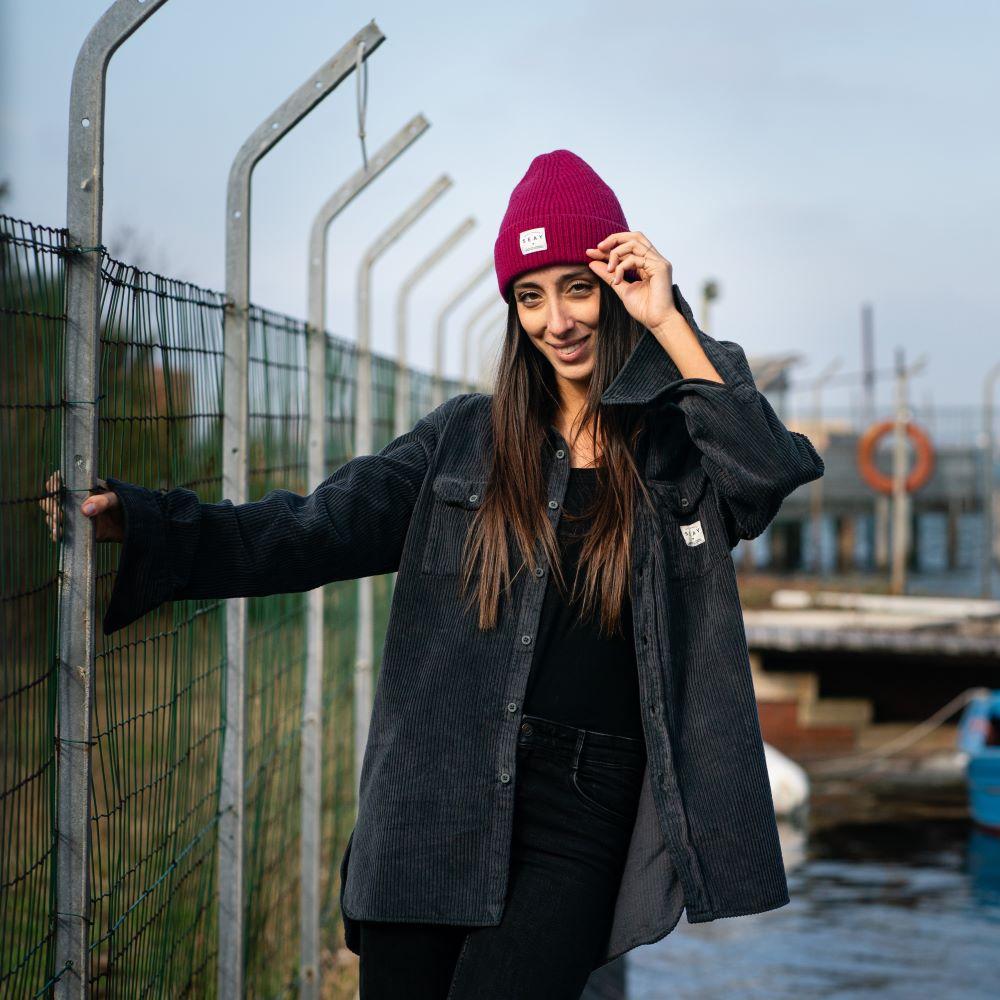 Seay / Camicia In Velluto A Coste Nera Delavé