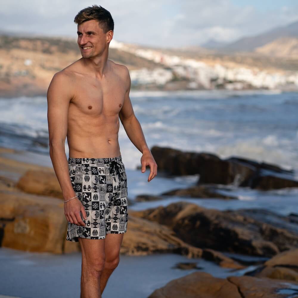 Seay / Costume Da Bagno Medio Grigio Nero Symbols