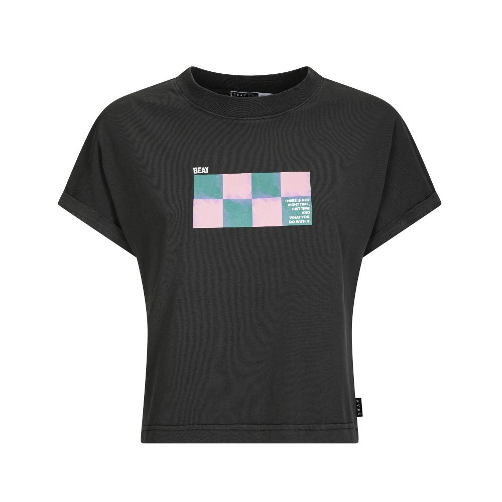 Seay / Crop T-Shirt Nera Kanoa