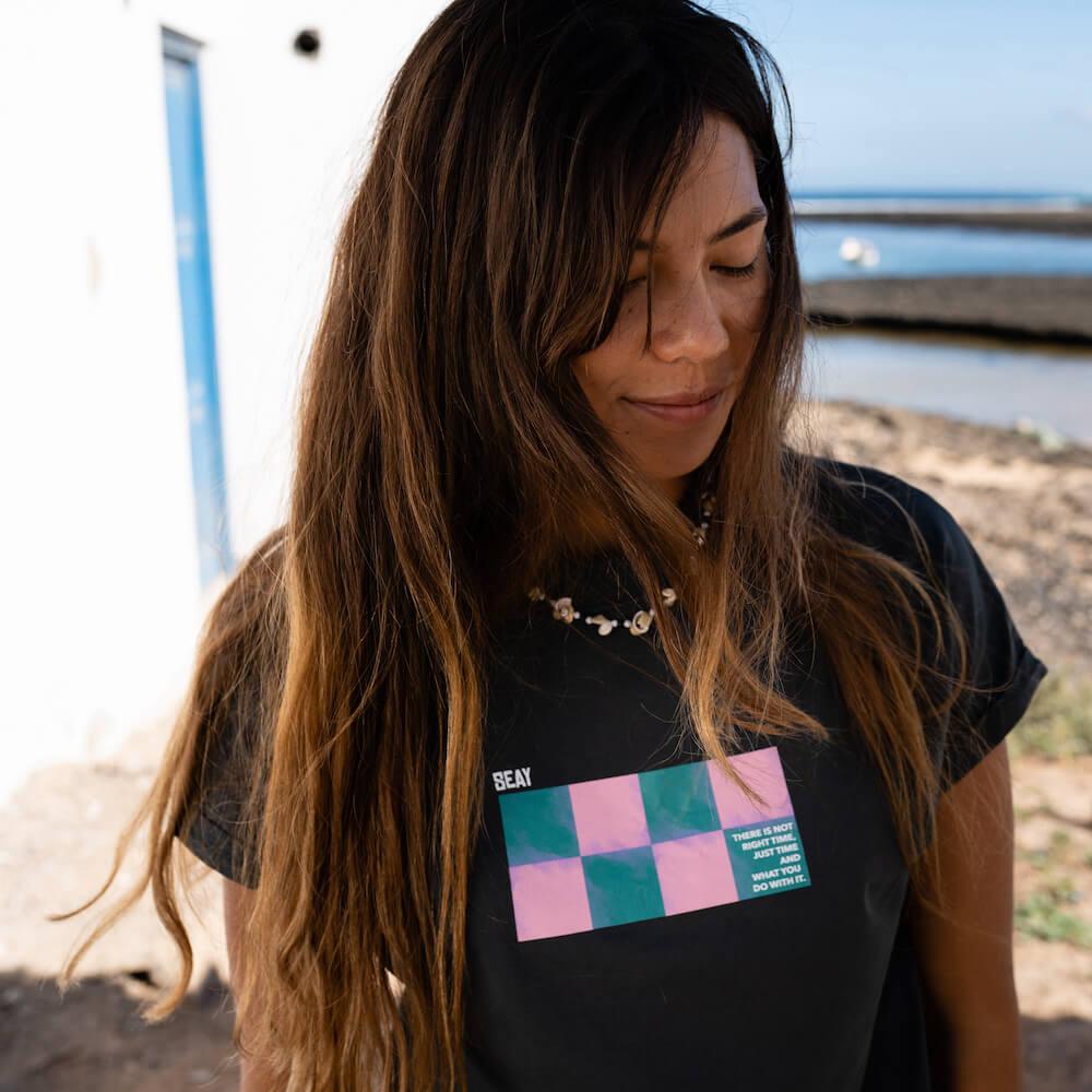 Seay / Crop T-Shirt Nera Kanoa