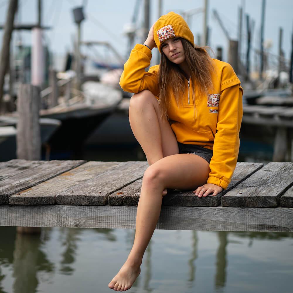 Seay / Cuffia Beanie Lana Ocra