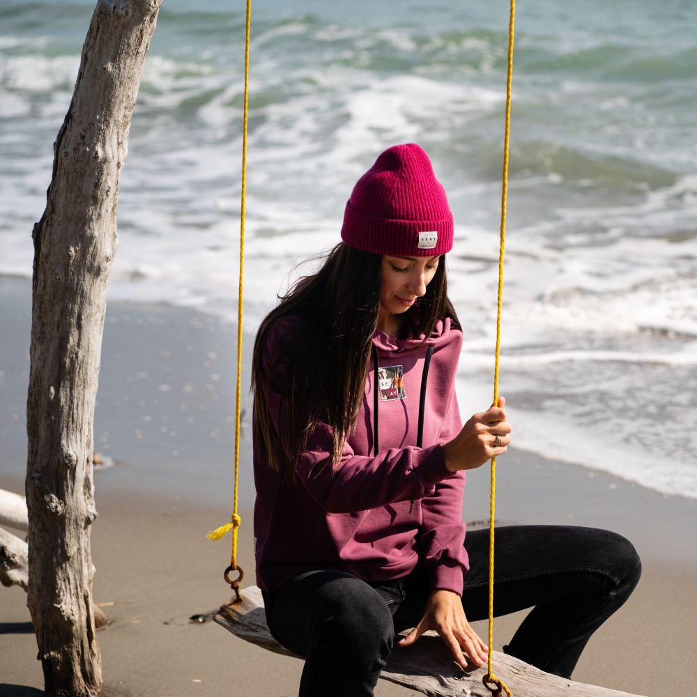 Seay / Cuffia Prugna Lana Rigenerata