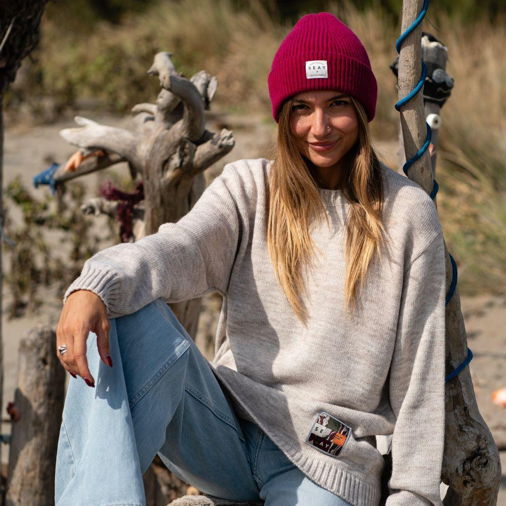 Seay / Cuffia Prugna Lana Rigenerata