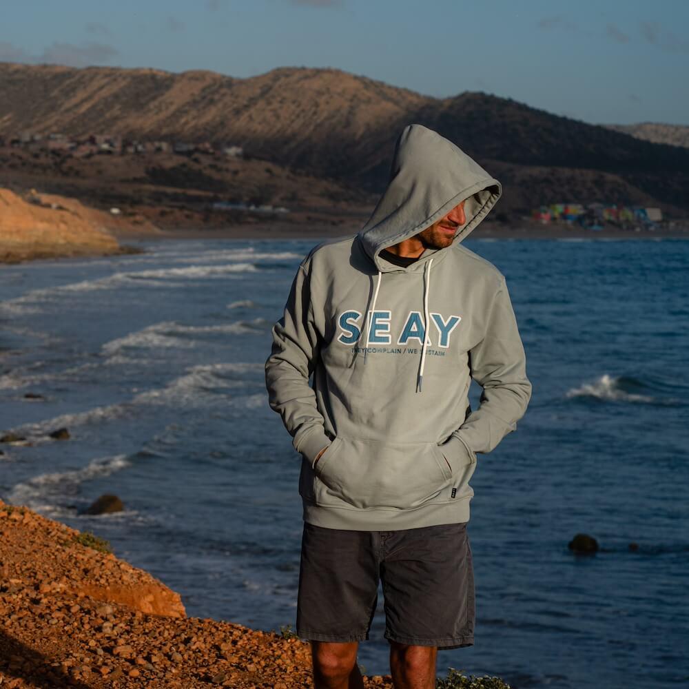 Seay / Felpa Con Cappuccio Grigia Bamboo