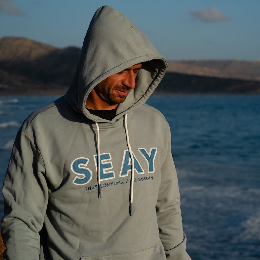 Seay / Felpa Con Cappuccio Grigia Bamboo