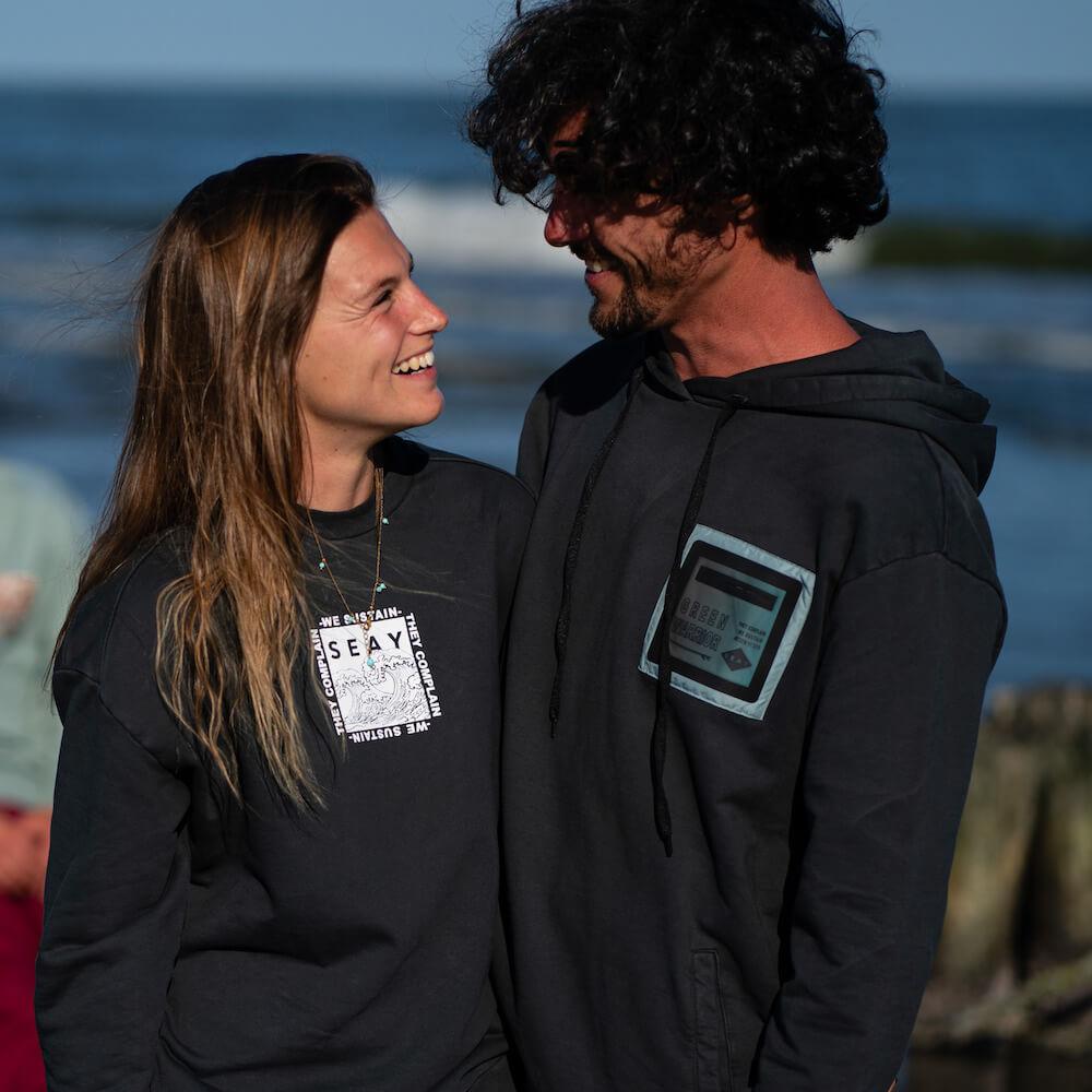 Seay / Felpa Con Cappuccio Nera Siargao