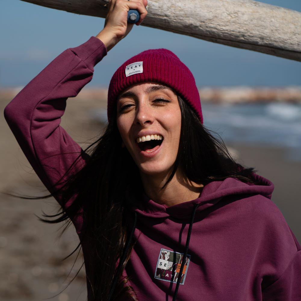 Seay / Felpa Con Cappuccio Prugna Delavé