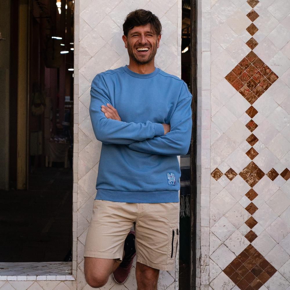 Seay / Felpa Girocollo Blu Bamboo