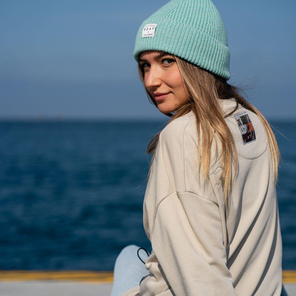 Seay / Felpa Girocollo Cappuccino Delavé