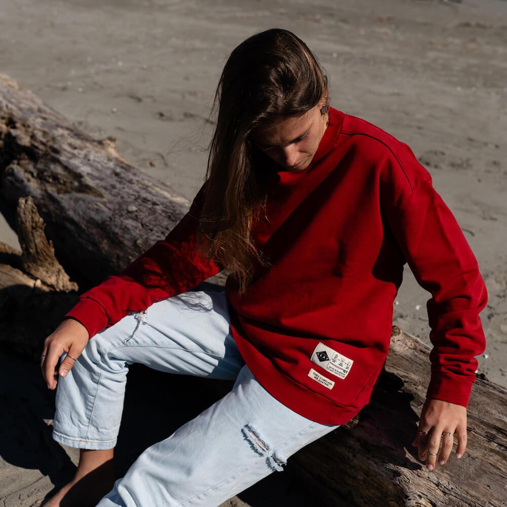 Seay / Felpa Girocollo Rossa Pahoa