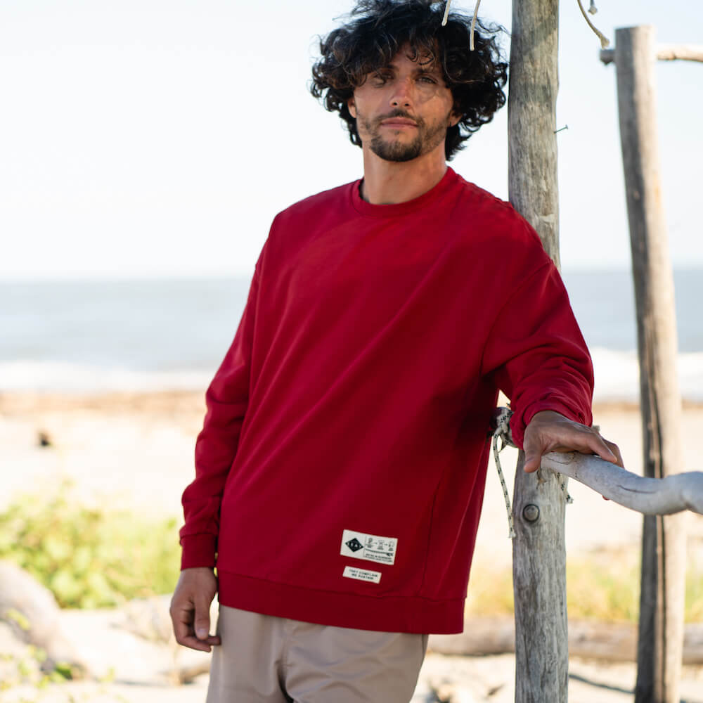 Seay / Felpa Girocollo Rossa Pahoa